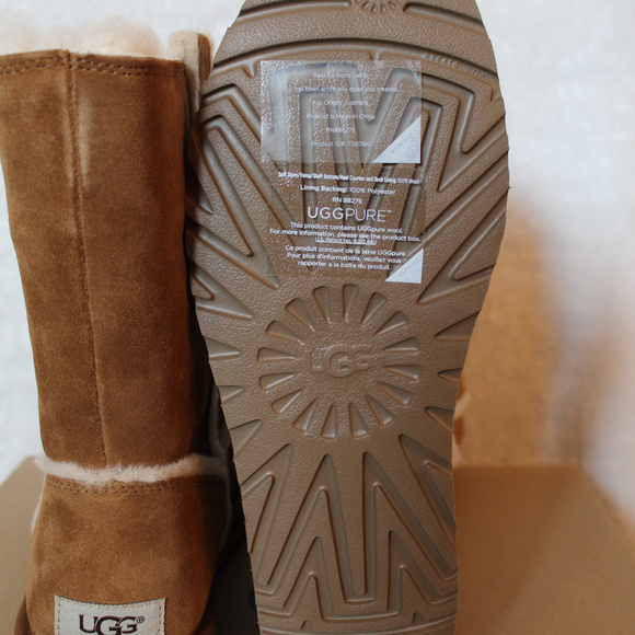 UGG SPILL SEAM SUEDE SHEARLING BOOTS CHESTNUT - Picture 5 of 8